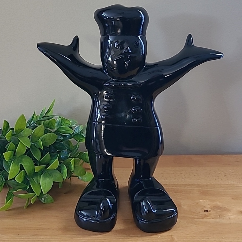 MAKE MY DAY Chef Claude Black Polyresin  Cookbook/Touch Tablet Companion Stand